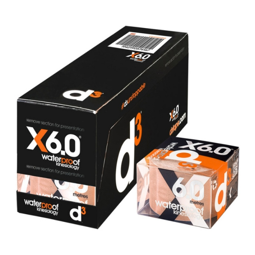 Кинезио тейп водонепроницаемый D3 X6.0 Xtreme (50 мм * 6 м) бежевый