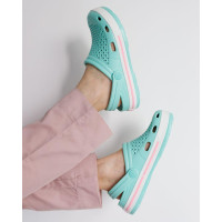 Взуття медичне Coqui Lindo м'ятний/білий (рожева смужка)