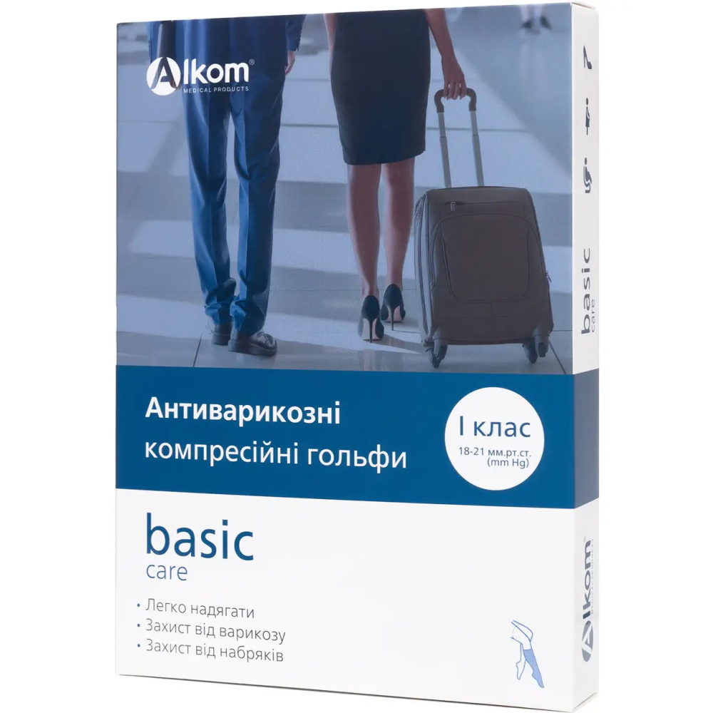 Гольфы антиварикозные компрессионные, с закрытым мыском I класс Алком 00111
