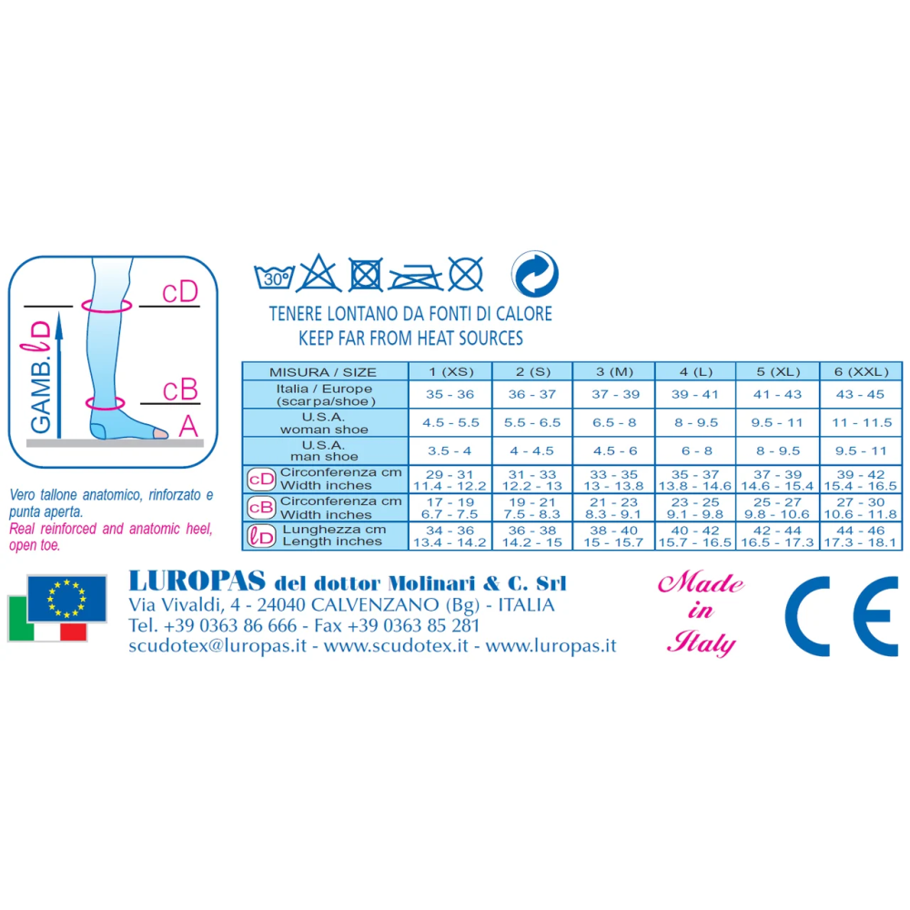 Компресійні гольфи 140 ден Open без миска, клас мм Hg 19-22 Scudotex 598