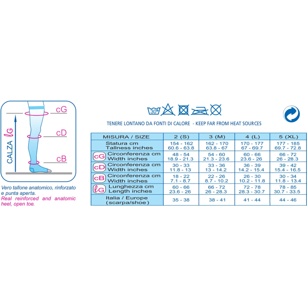 Компрессионные колготы на одну ногу К1 компрессия медицинская, класс мм Hg 18-21 Scudotex 408