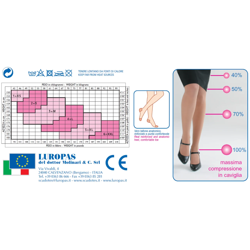 Компресійні панчохи 140 ден, клас мм Hg 19-22 Scudotex 489