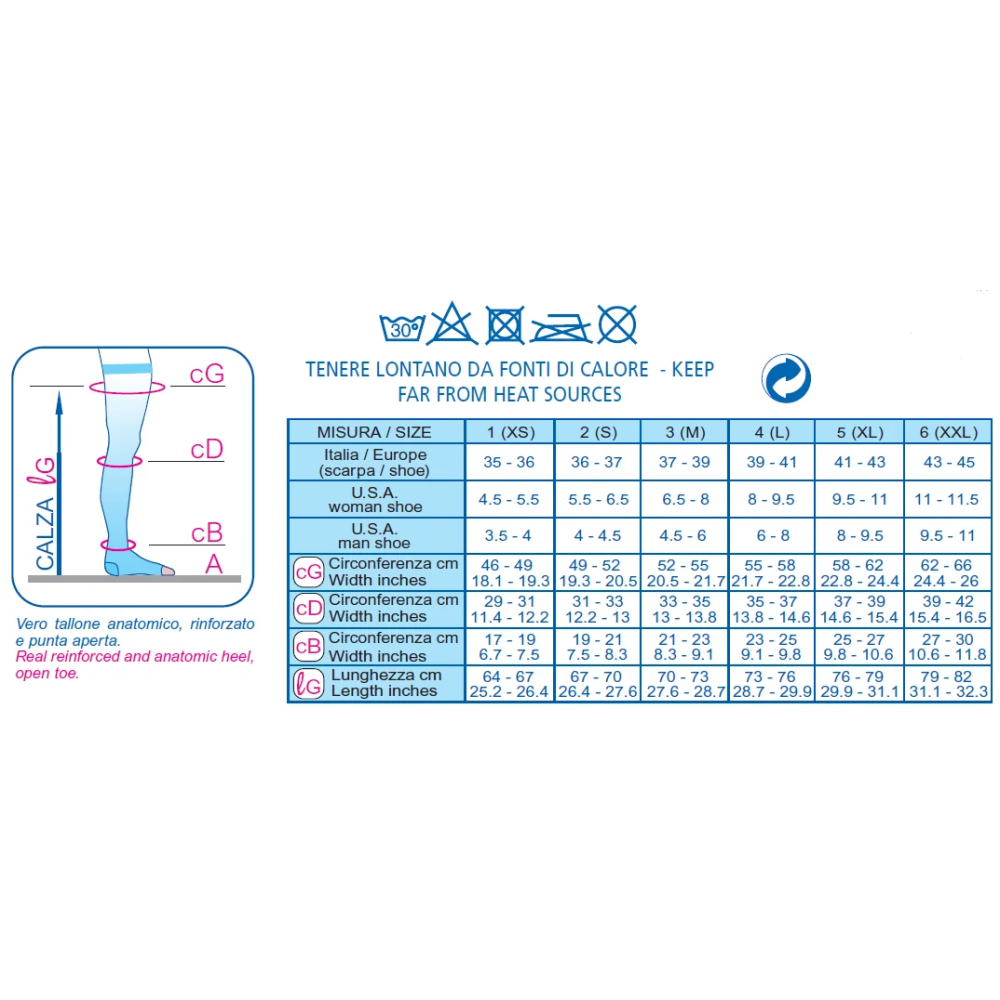Компрессионные чулки 140 ден Open без миска, класс мм Hg 19-22 Scudotex 589
