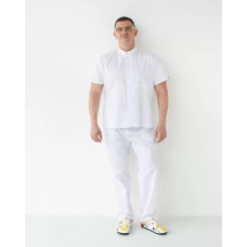 Медицинский костюм мужской Бостон белый +SIZE