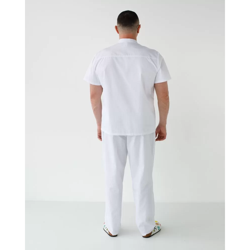 Медицинский костюм мужской Бостон белый +SIZE