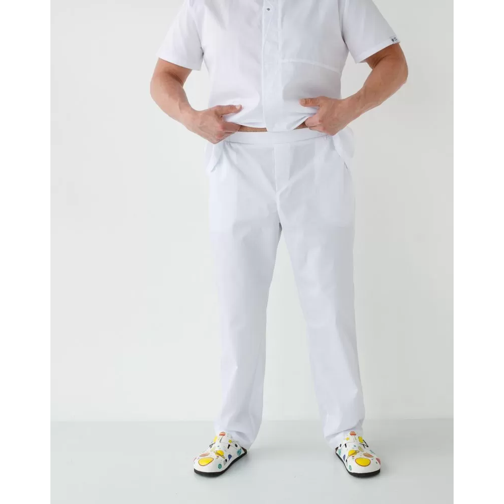 Медицинский костюм мужской Бостон белый +SIZE
