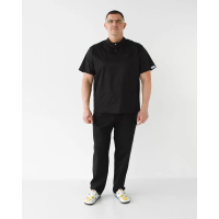 Медицинский костюм мужской Денвер черный +SIZE
