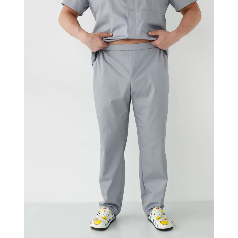 Медичний костюм чоловічий Бостон сірий +SIZE