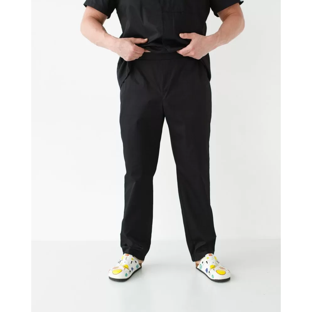 Медичний костюм чоловічий Бостон чорний +SIZE