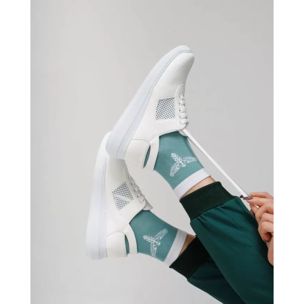 Обувь медицинская кроссовки с открытой пяткой White PU подошва