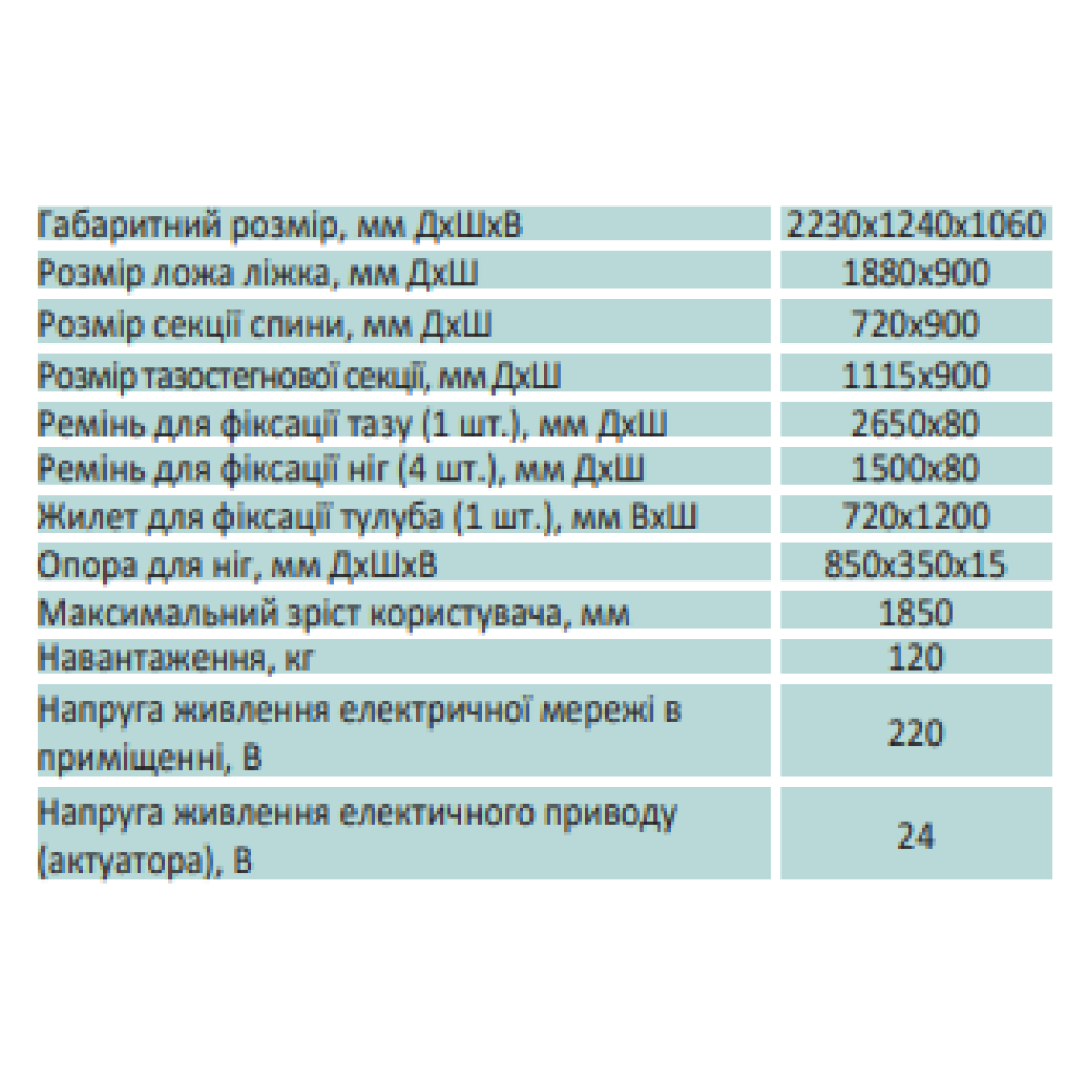 Ліжко-вертикалізатор з електичним приводом Ортопед ЛВе-01