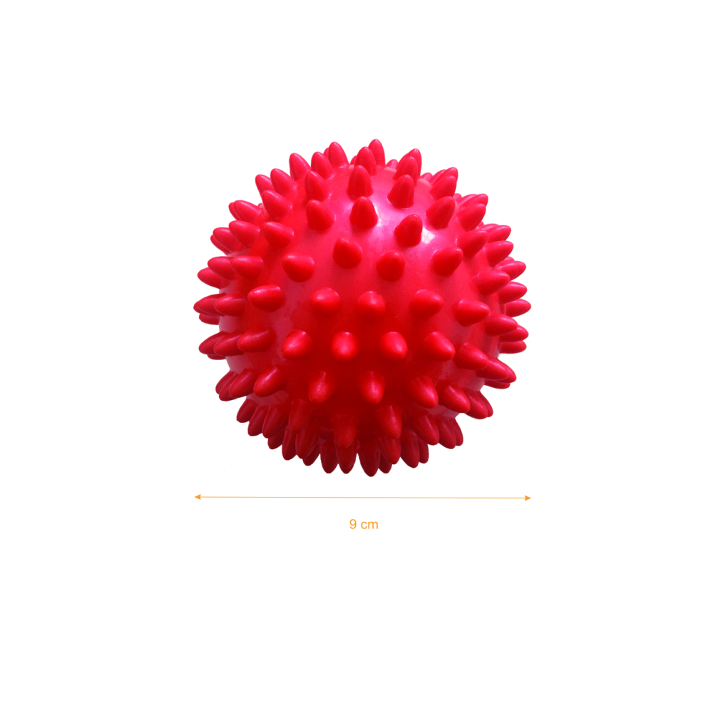 Масажний м'яч із шипами 9 см, червоний Qmed Massage Balls