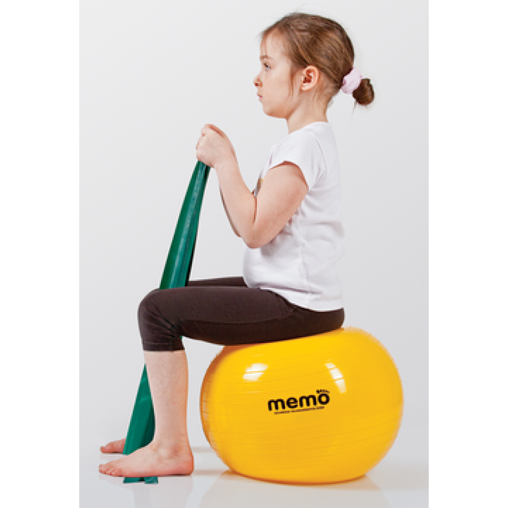 Фитбол, гимнастический мяч для фитнеса, желтый 45 см Qmed ABS Gym Ball