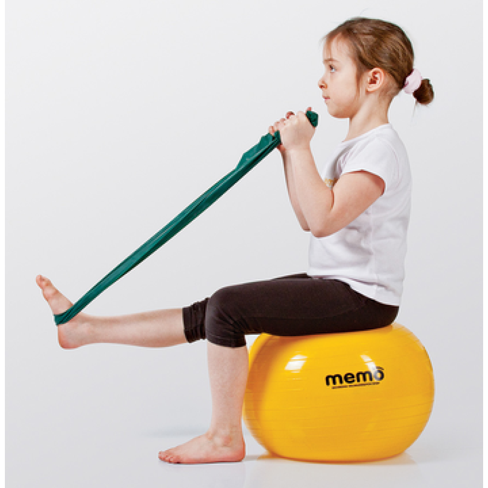 Фитбол, гимнастический мяч для фитнеса, желтый 45 см Qmed ABS Gym Ball