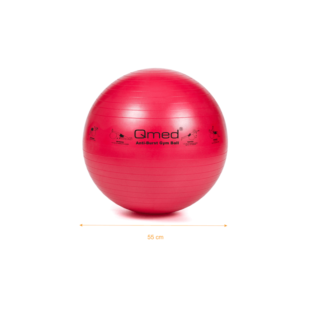 Фитбол, гимнастический мяч для фитнеса, красный 55 см Qmed ABS Gym Ball