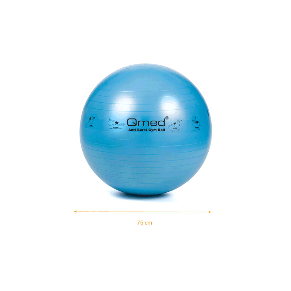 Фітбол, гімнастичний м'яч для фітнесу, синій 75 см Qmed ABS Gym Ball