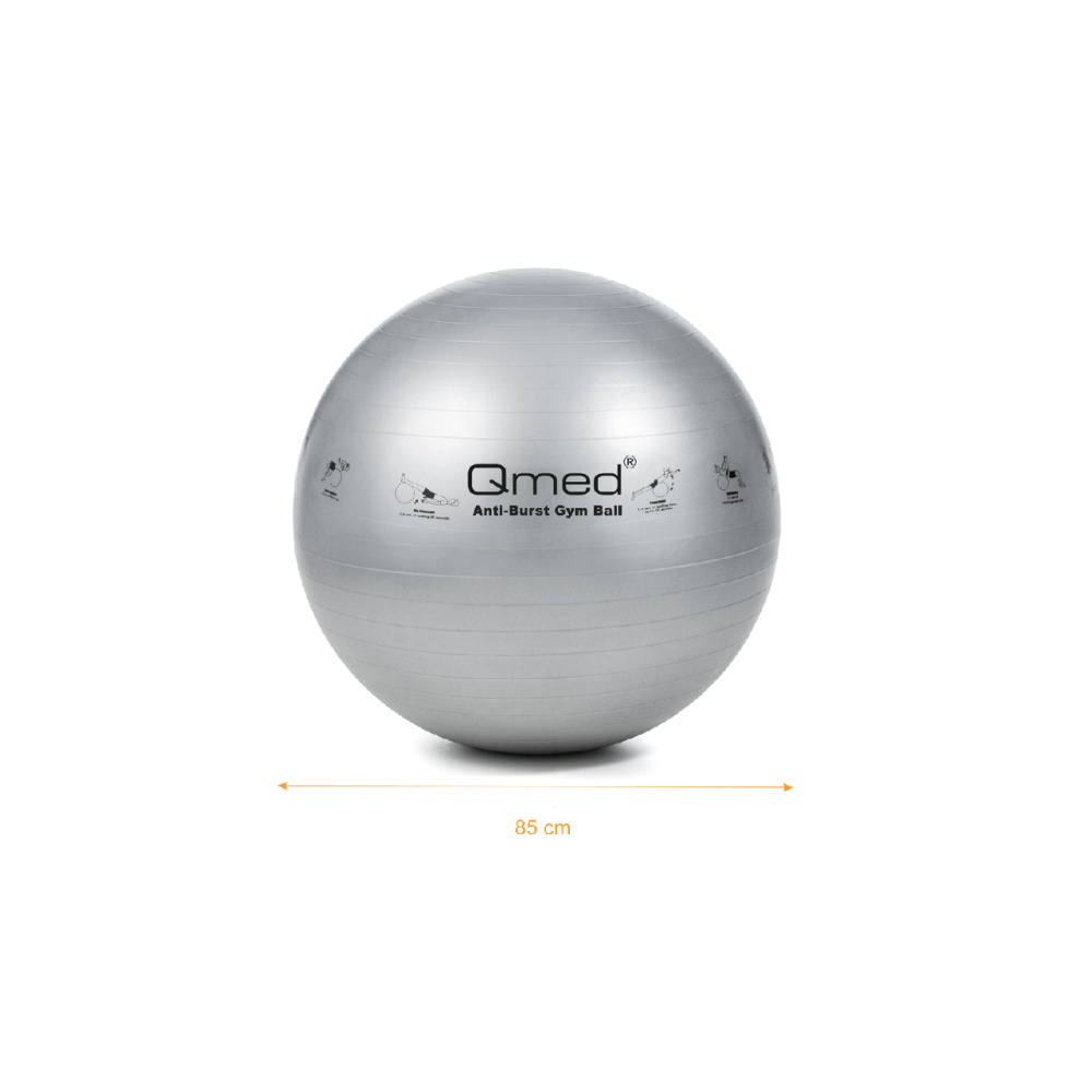 Фітбол, гімнастичний м'яч для фітнесу, сірий 85 см Qmed ABS Gym Ball