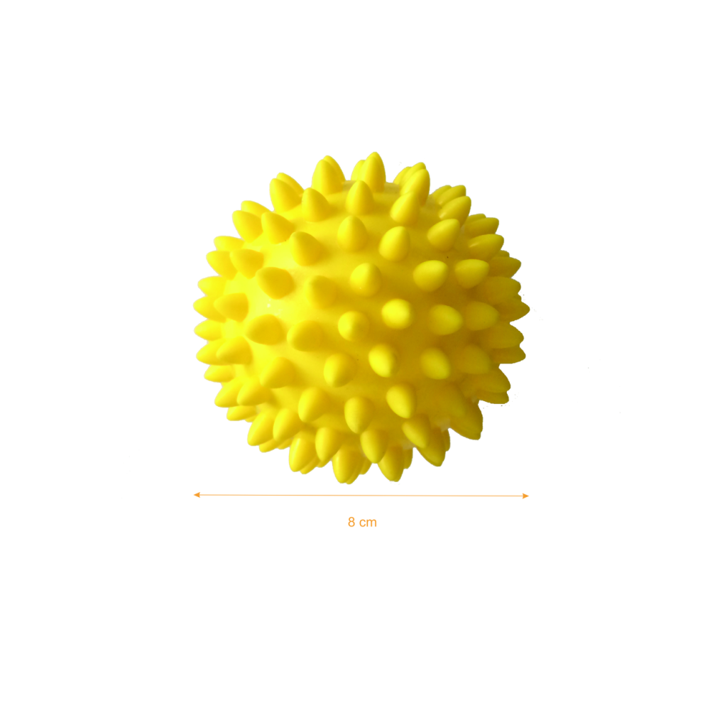 Массажный мяч с шипами 8 см, жёлтый Qmed Massage Balls