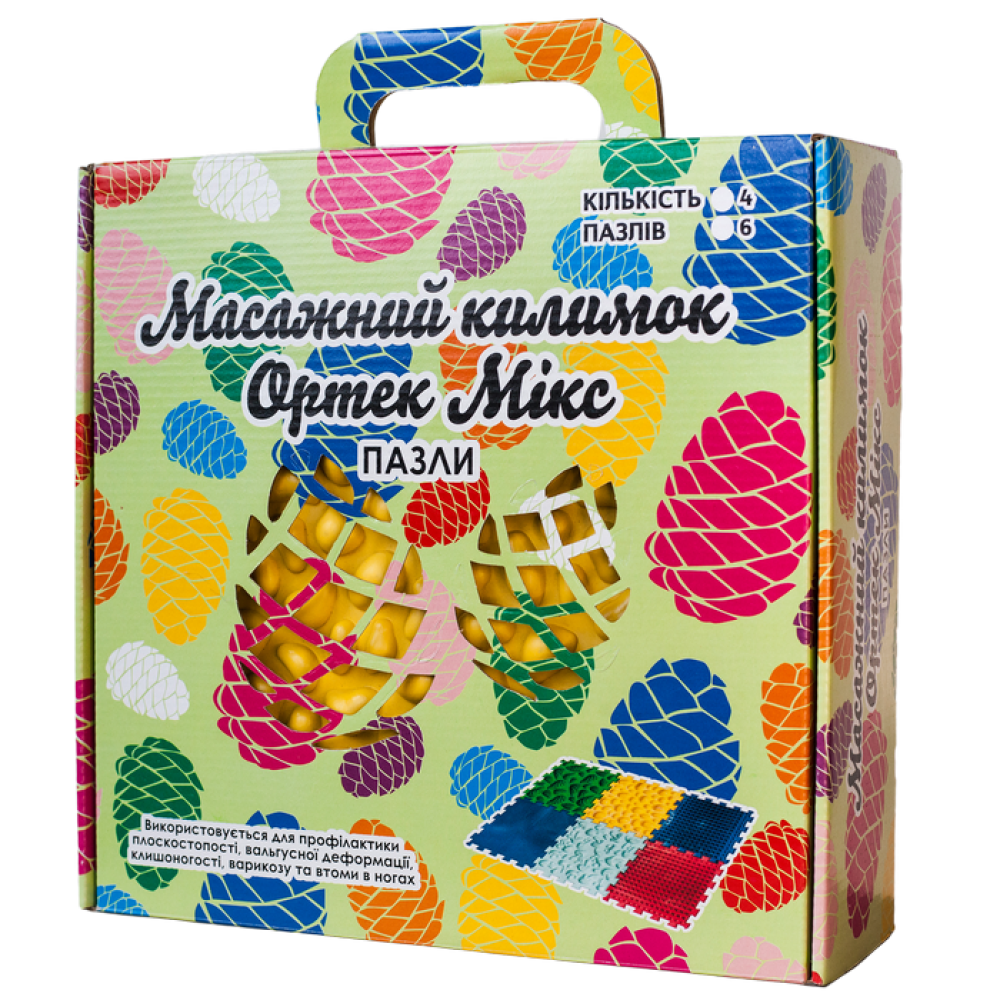 Килимок масажний "Пазли Мікс" 9 елементів для дівчинки Ortek