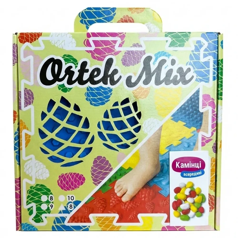 Масажний килимок «Ортек Мікс Пазли» 10 елементів + "Камінці" Ortek