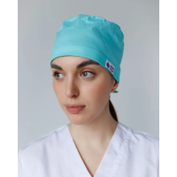 Медицинская классическая шапочка на завязках мятная