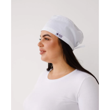 Медицинская классическая шапочка на завязках белая (Cotton «Elegance»)
