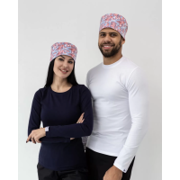 Медицинская классическая шапочка на завязках с принтом Skeleton