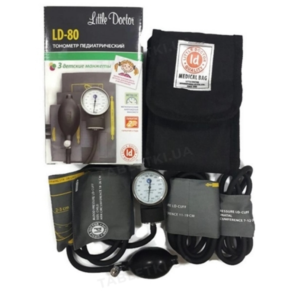 Механічний тонометр, без фонендоскопа, 3 дитячі мажети Little Doctor LD-80