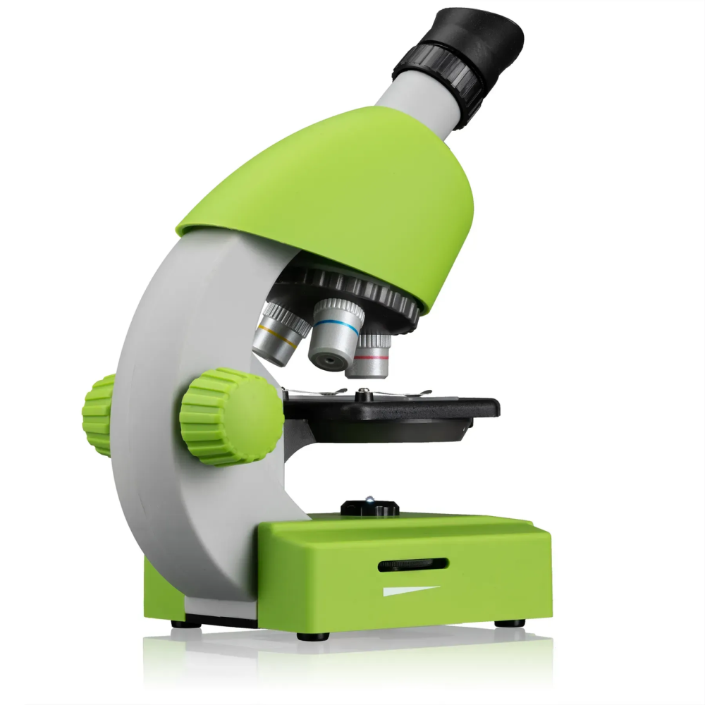 Микроскоп Bresser Junior 40x-640x Green с набором для опытов и адаптером для смартфона (8851300B4K000)