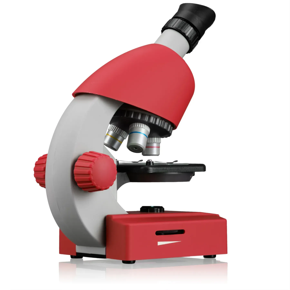 Микроскоп Bresser Junior 40x-640x Red с набором для опытов и адаптером для смартфона (8851300E8G000)