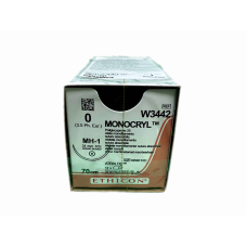Хірургічна нитка Ethicon Монокріл (Monocryl) 0, довжина 70 см, кол. голка 31 мм, W3442