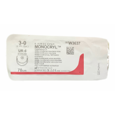 Хірургічна нитка Ethicon Монокріл (Monocryl) 3/0, довжина 70 см, 2 кіл. голки 27 мм, W3637