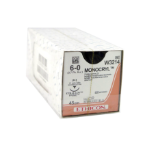Хірургічна нитка Ethicon Монокріл (Monocryl) 6/0, довжина 45 см, звор-ріж. голка 11 мм, W3214