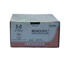Хірургічна нитка Ethicon Монокріл (Monocryl) 5/0, довжина 70 см, колюча голка 17 мм, Y213H