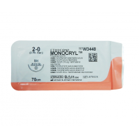 Хірургічна нитка Ethicon Монокріл (Monocryl) 2/0, довжина 70 см, кол. голка 26 мм, W3448