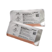 Хірургічна нитка Ethicon Монокріл (Monocryl) 3/0, довжина 70 см, кол. голка 26 мм, W3447