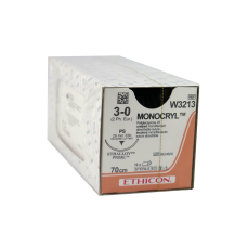 Хирургическая нить Ethicon Монокрил (Monocryl) 3/0, длина 70 см, обр-реж. игла 26 мм, W3213
