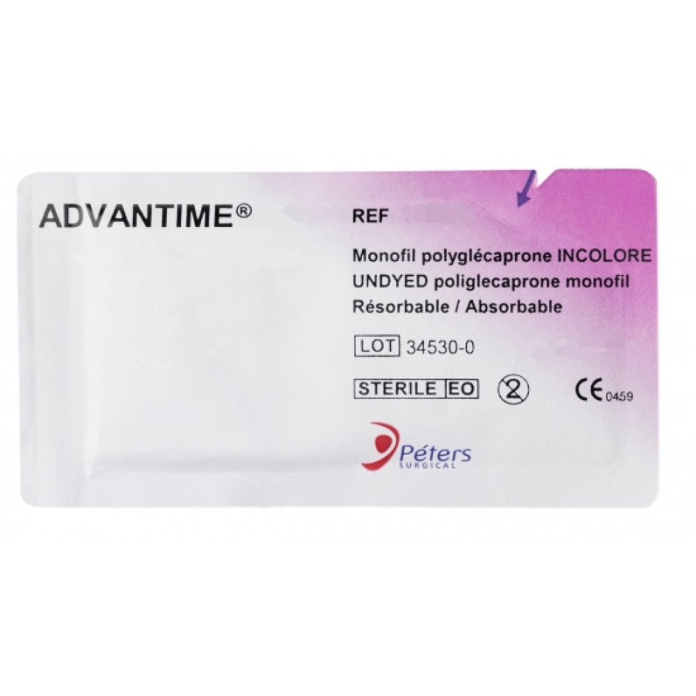 Хірургічна нитка Advantime 6/0 (Монокрил), колюча голка 13 мм, 1/2 круга, довжина 70 см 15S07B (W3224)