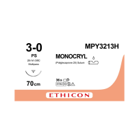Хірургічна нитка Ethicon Монокріл (Monocryl) 3/0, довжина 70 см, звор-ріж. голка 26 мм, (W3213) MPY3213H