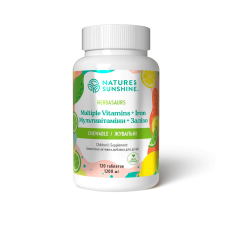 Вітазаврики (мультивітаміни жувальні для дітей) Herbasaurs Multiple Vitamins plus Iron Chewable NSP 120 таблеток