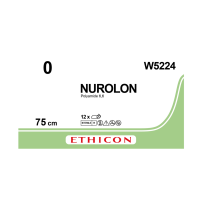 Хірургічна нитка Ethicon Нуролон (Nurolon) 0, 10 шт. по 75 см, без голки W5224