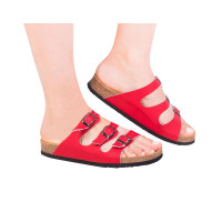 Анатомические ортопедические шлепанцы (Красные) Foot Care FA-302