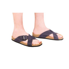 Мужские анатомические шлепанцы (синие, коричневые) Foot Care FA-303
