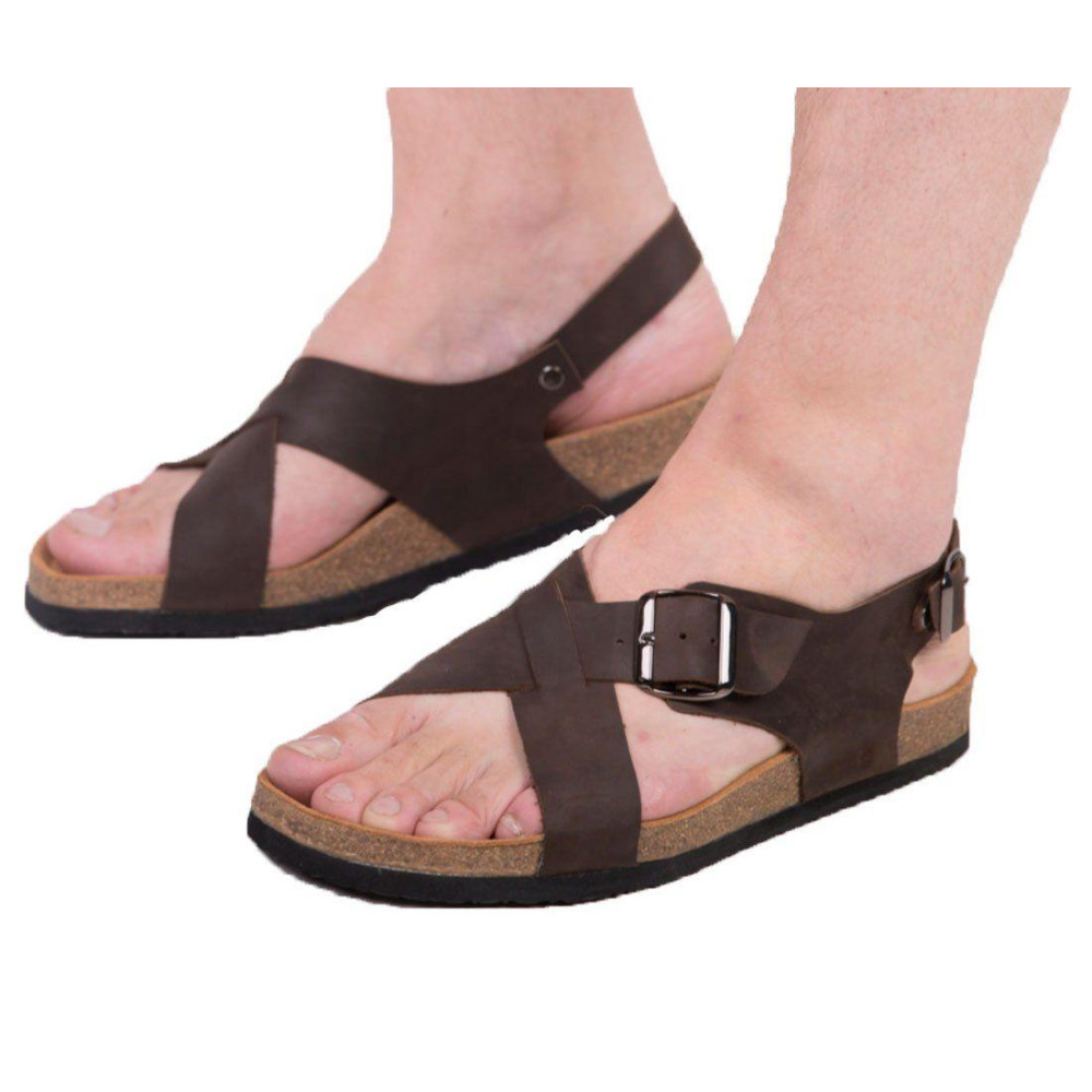 Мужские анатомические сандалии с прочной подошвой (синие, коричневые) Foot Care FA-102