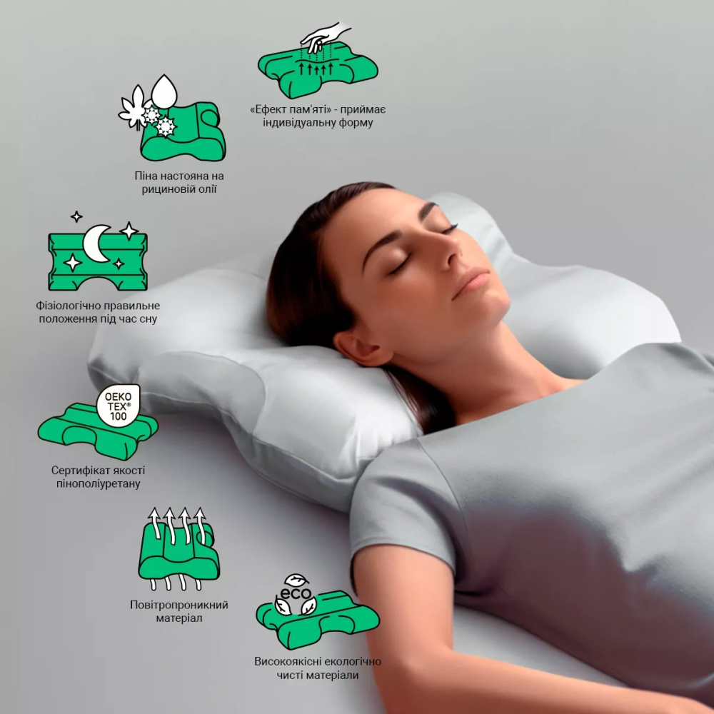 Подушка ортопедическая с касторовым маслом Ortomed ОРО-112 Wilm Comfort Beauty
