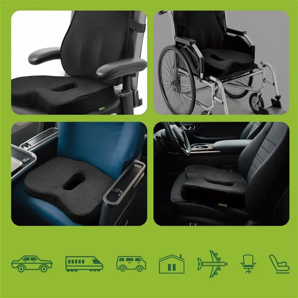 Ортопедическая подушка для сидения черная Comfort Trip PMF 006 400х450x95