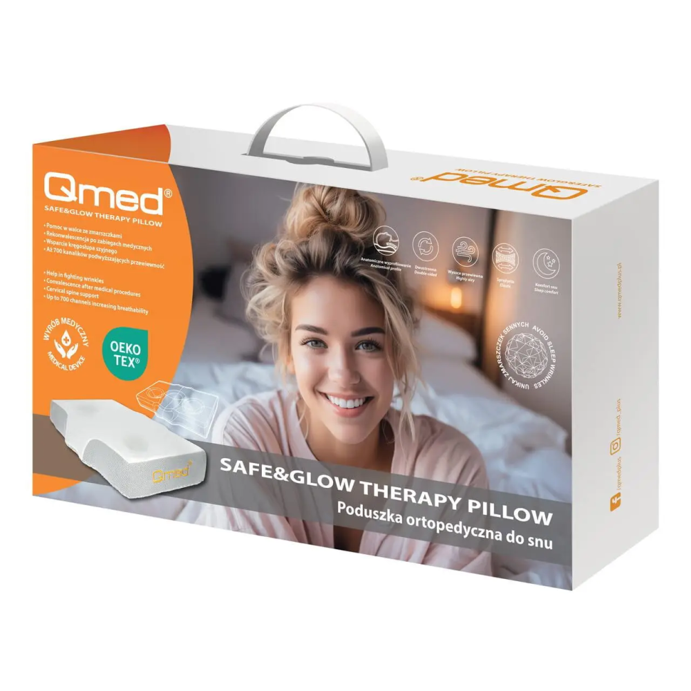 Подушка ортопедична для сну Qmed Safe&Glow Therapy Pillow