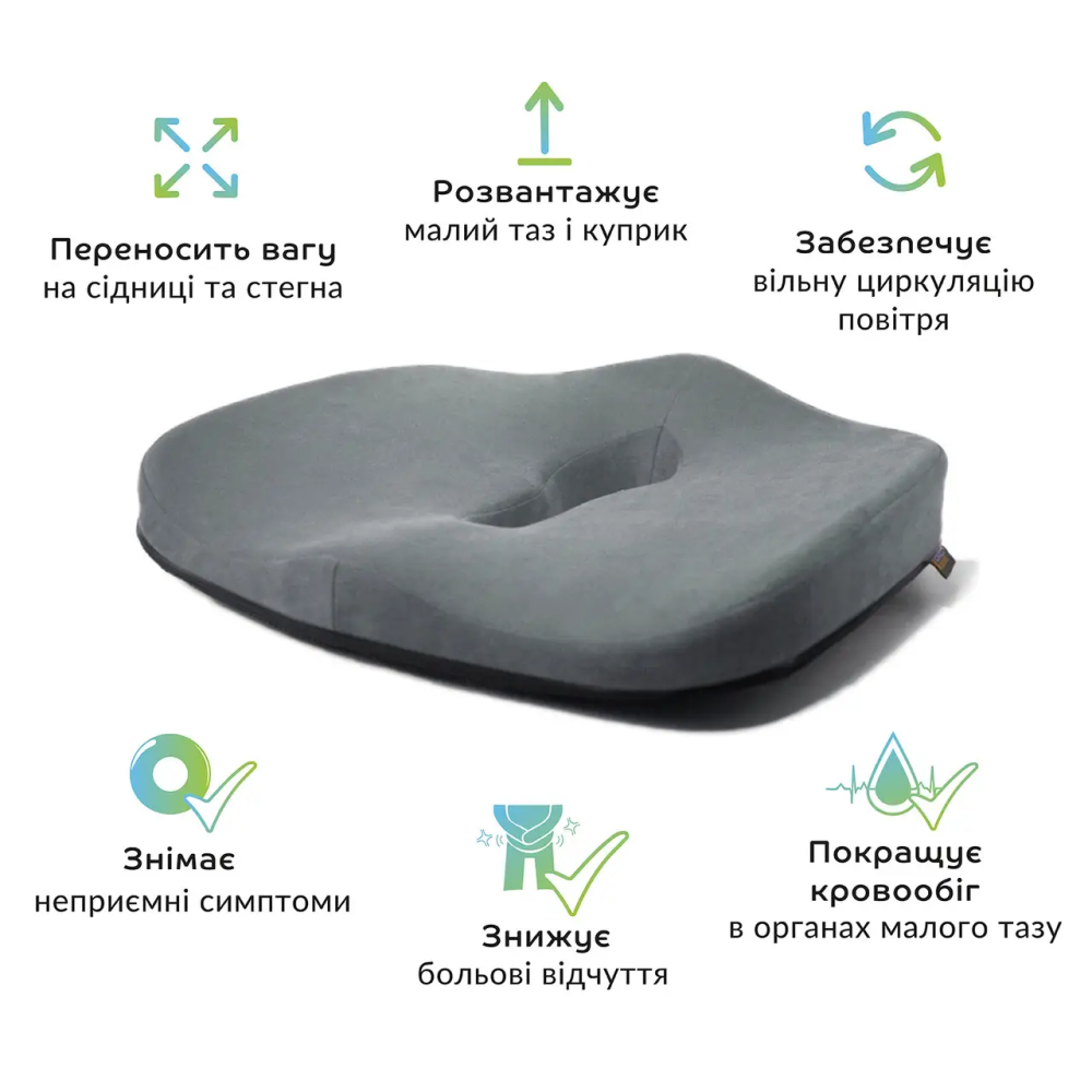 Подушка ортопедическая для сидения от геморроя, простатита, подагры Max Comfort ТМ Correct Shape