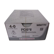 Хірургічна нитка Ethicon ПДС II (PDS II) 4/0, довжина 70 см, кол. голка 17 мм, W9077H