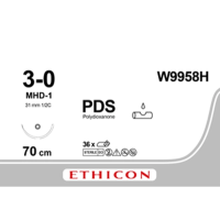 Хирургическая нить Ethicon ПДС II (PDS II) 3/0, длина 70 см, кол. игла 26 мм, W9958H